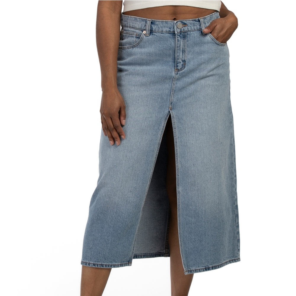 ABRAND JEANS A ‘99 LOW MIDI DENIM SKIRT SIZE 25 NWT